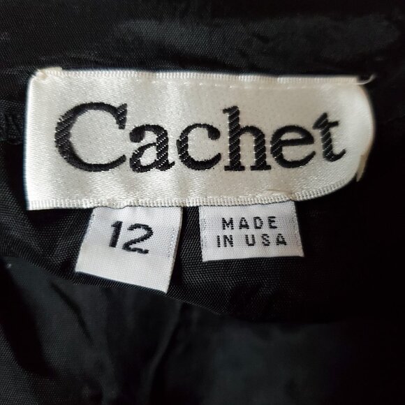 Black Dress Size 12 Cocktail Sleeveless Side Zip Draped Front Lined - Picture 10 of 11